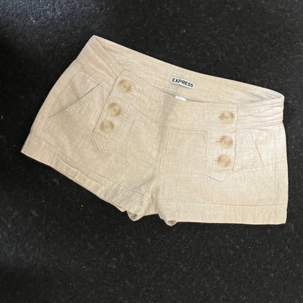 ⚓️EXPRESS WOMENS SIZE 0 TAN NAUTICAL SHORTIE SHORTS